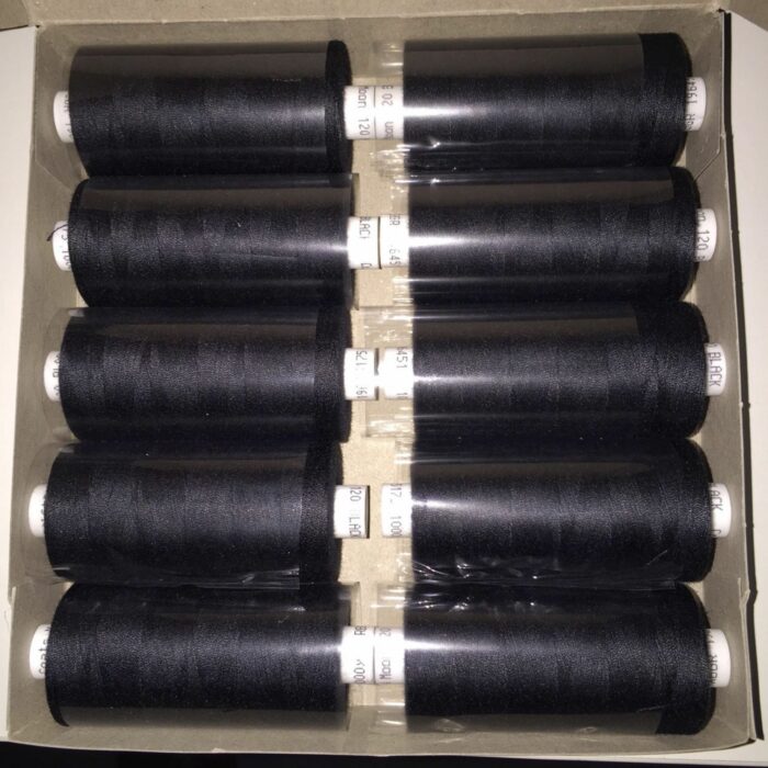 10 Black MOON Coats Spun Polyester SEWING & Overlocking THREAD * 1000 Yard
