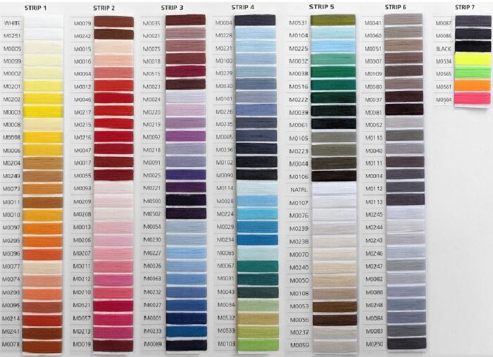 165 Shades (Full Set) x Coats Moon all purpose Polyester Thread Reels 1000 yards 120’s, For Sewing Over Locking Quilt